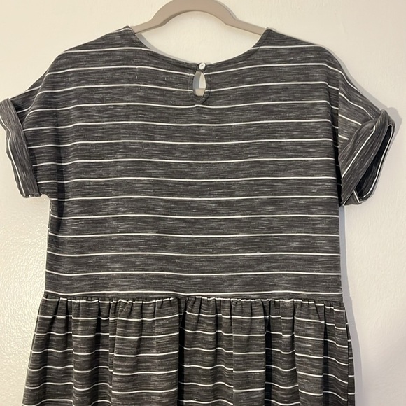 Sweet Salt | Striped Heather gray & white midi dress Women’s size S modest - Picture 5 of 8